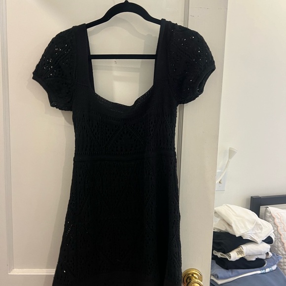Zara black embroidered dress with slip - Picture 3 of 4